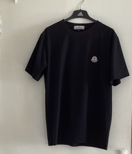 Moncler Men's Black T-Shirt with Logo Size L Excellent Condition 100% Genuine