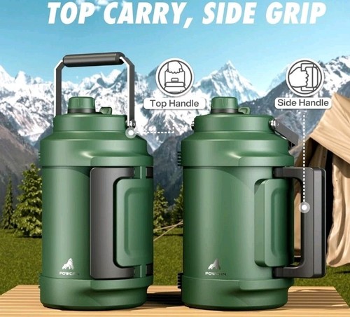 1 Gallone Isolierte Wasserflasche 2 in 1 Strohhalm Ausgießer Deckel Schwerlast RT16 - Bild 4 von 7
