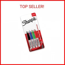 Sharpie Mini Permanent Markers, Fine Point, Assorted Colors, 4 Count