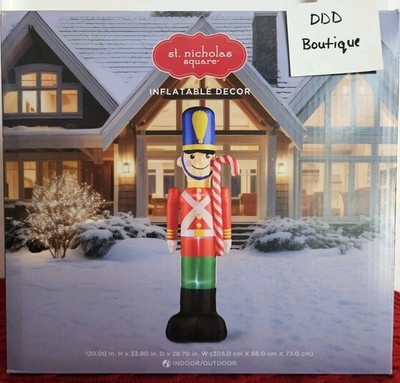 NIB! St. Nicholas Square 10 Ft LED Inflatable Nutcracker Christmas Outdoor Decor