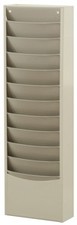 Durham 402-75, Tan 11 Pocket Vertical Literature Rack, 9.75"x4.13"x36"