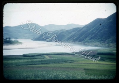 Korea Countryside Mountains Farm 35mm Slide 1950s Kodachrome