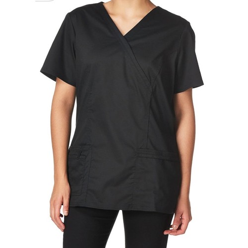 Blusa Médica Cherokee para Mujer Talla SP Negra Elastizada en 2 Vías Simulación Envoltura - Imagen 2 de 10