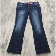 Bongo Jeans Womens 13 Juniors Blue Flirty Bootcut Low Rise Stretch Dark Wash