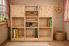 Regal Regalsystem Bücherregal Holz Kiefer massiv natur flexibel & erweiterbar