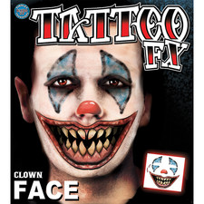 Clown Face Tattoo - Tinsley Transfers