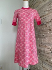 GUCCI GG Pique Knit Dress XXS Pink