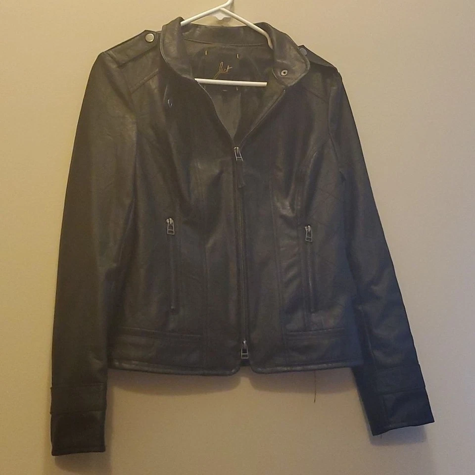 Moto Mujer Talla Mediana Imitación Cuero Jack BB Dakota Chaqueta Negro Motocicleta Foto 3 de 4