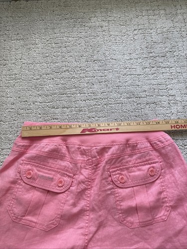 Calvin Klein Damen Leinen Shorts Medium Rosa Boho Strand Freizeit Athleisure - Bild 8 von 10