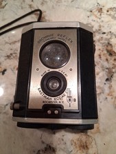 Brownie Reflex Synchro Model Camera VTG Eastman Kodak USA w/Strap Shutter Tested