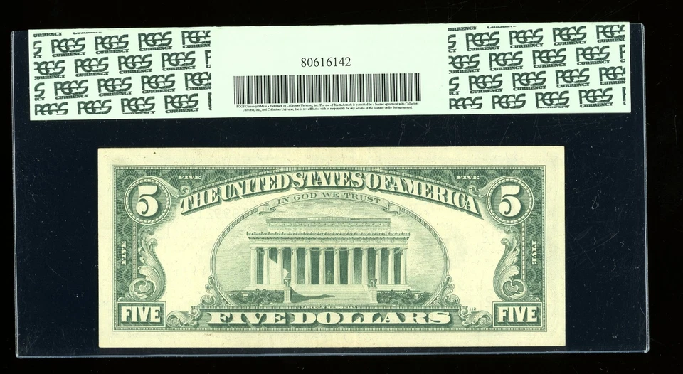 DBR 1969 $5 FRN San Francisco Fr. 1969-L PCGS 45 PPQ Serial L41999211A - Image 2 of 2