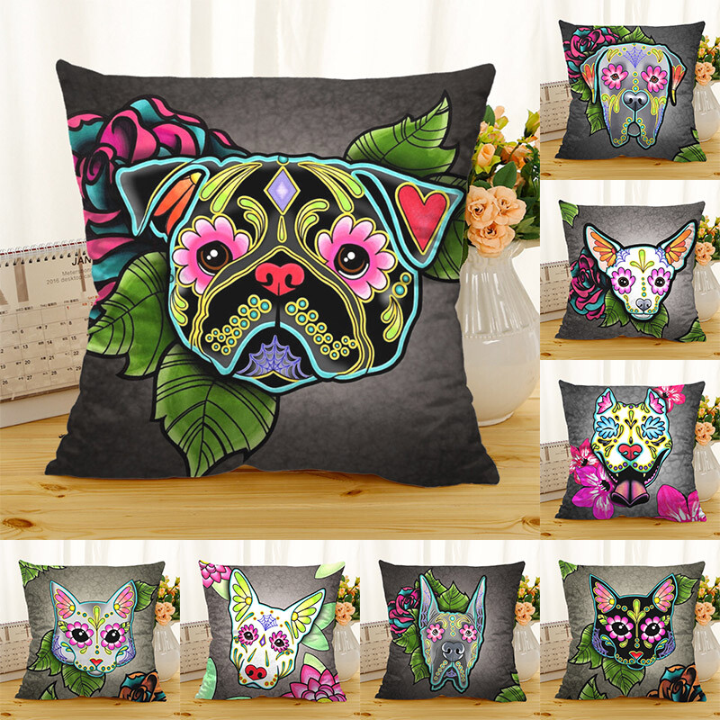 Cute Funny Dog Pillow Car Sofa Waist Cushions Cover Anime Home Pillowcase Decor eBay