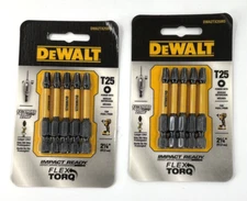 2-Brand New DeWalt DWA2TX25IR5 Flex Torq T25 Impact Ready Screw Bit 5-Packs