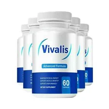 5-Pack Vivalis for Men, Vivales Natural Energy & Stamina Support - 300 Capsules
