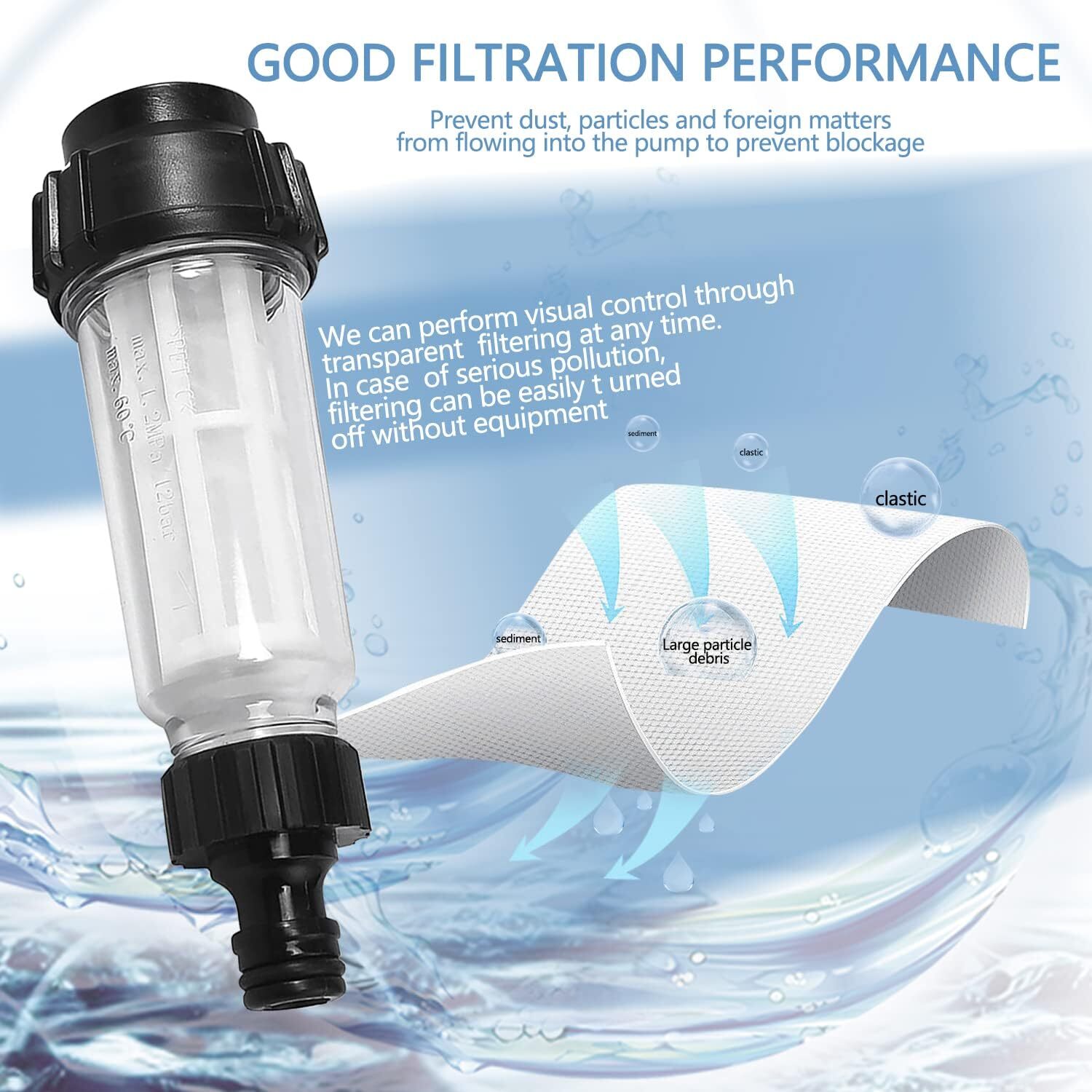 NEW 3/4 Inch Water Filter Garden Hose Water Pre Filter with 5 Filters 2