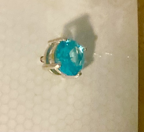 BLUE GEMSTONE STUD EARRINGS .925 Silver NEW IN PACKAGE BLUE DIAMOND INC COMPANY - Picture 2 of 4