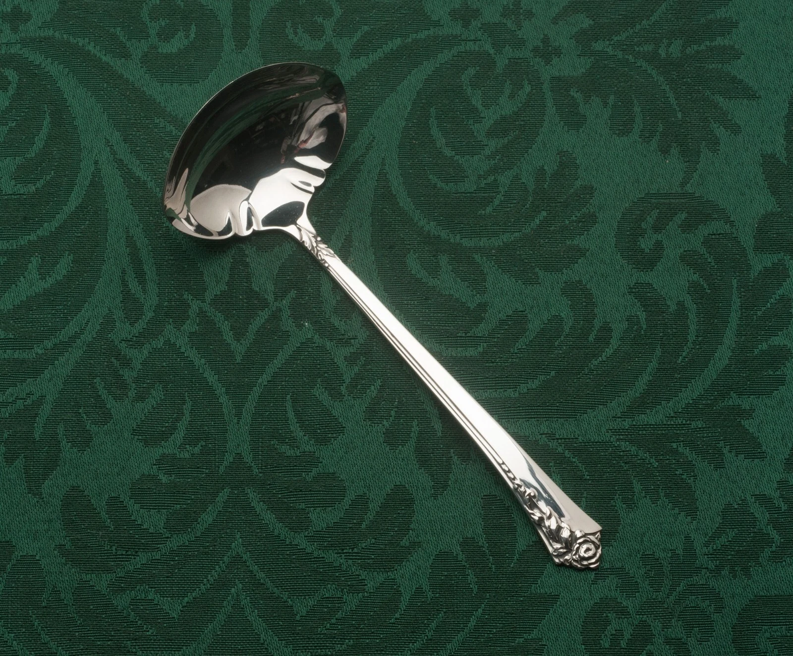 Damask Rose by Oneida Sterling Silver Cream or Sauce Ladle 5.5"