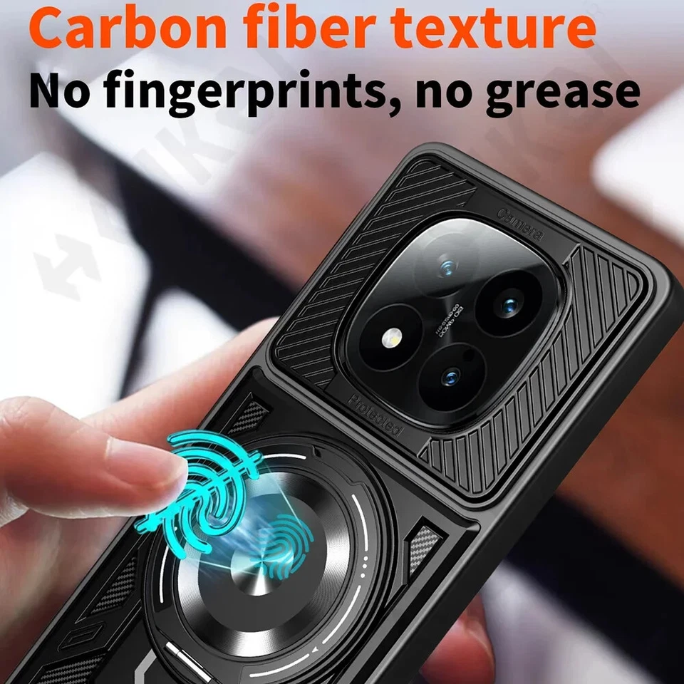 Shockproof Magnetic Case For Xiaomi Redmi 14C Note 14 13 Pro Plus 5G Stand Cover - Image 4 of 4