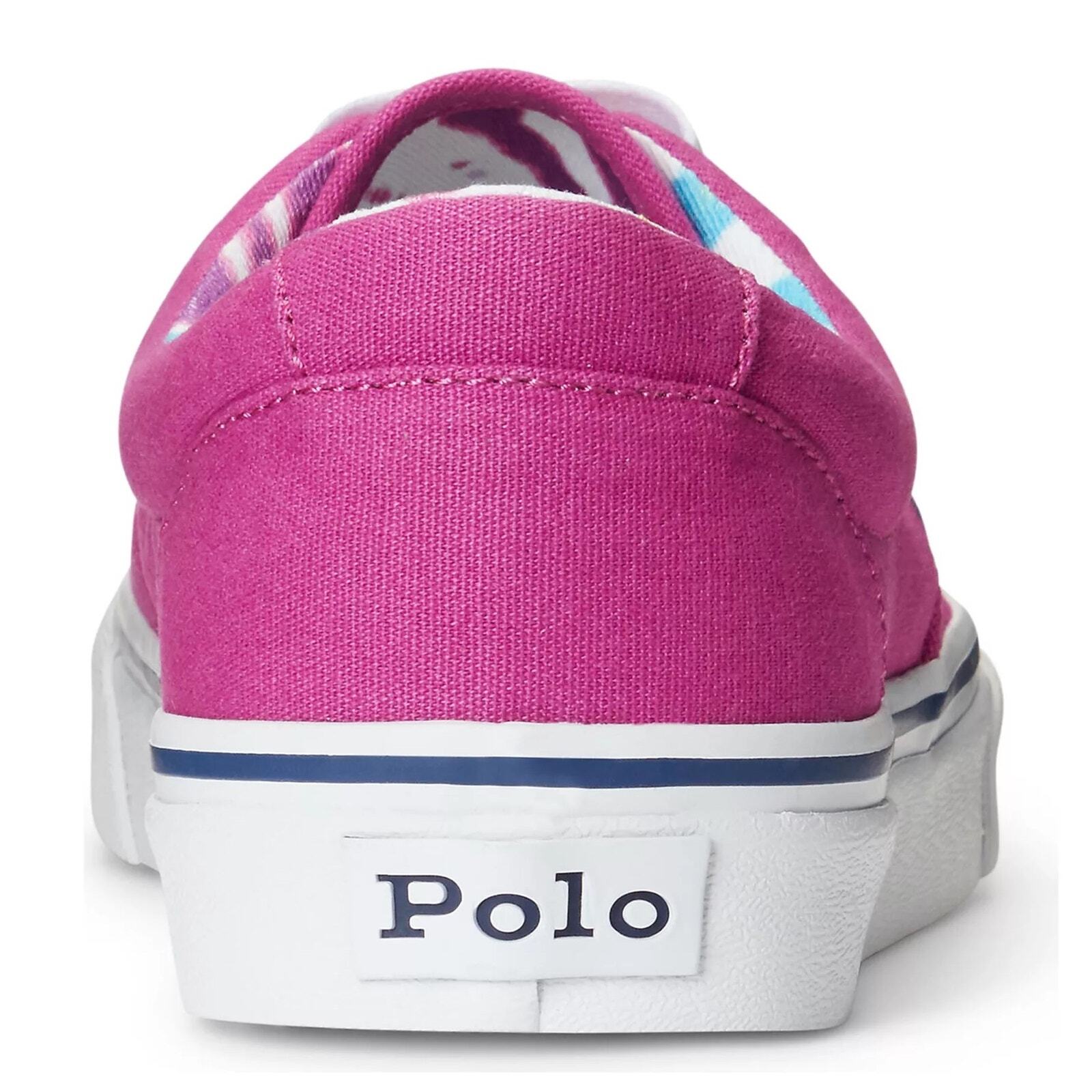 Polo Ralph Lauren scarpe da ginnastica stringate uomo pony Keaton taglia US 8D tela rosa brillante