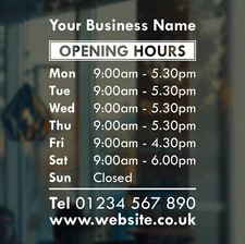 SHOP WINDOW OPENING HOURS Times Customised Personalised Sign Vinyl Decal Sticker