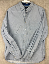 Denim And Flower Ricky Singh Shirt Mens Large Blue Marled Button Up Slim Fit