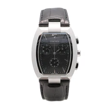Concord La Scala Steel Black Leather Chronograph Quartz 14.H1.1481 (Preowned)
