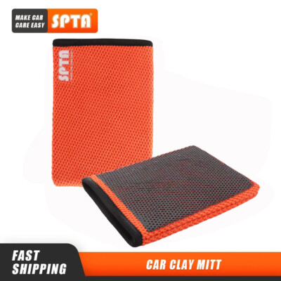 SPTA 1x Mikrofaser Clay Bar Mitt Waschhandschuh Detaillierung Polnischen