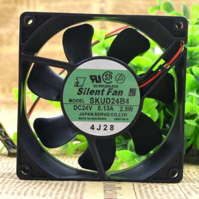 SERVO Sient Fan SKUD24B4 9CM 24V 0.13A 2.9W 9025 Ball Bearing Fan 2 Line