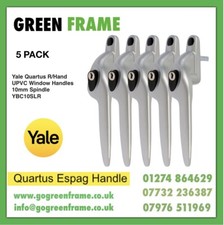 Yale Quartus UPVC Window Handles X5 10mmSpindle Satin Silver Right Hand YBC10SLR