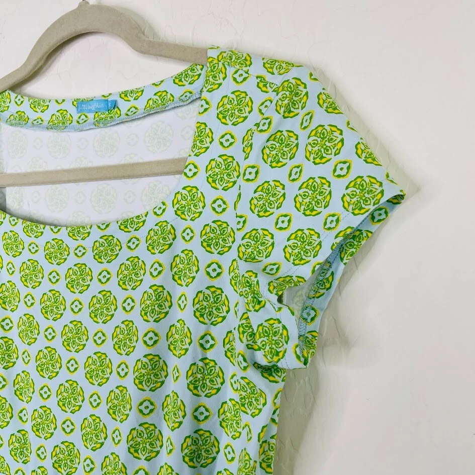 VETEMENTS Abito tubino donna J McLaughlin Catalina in tessuto taglia S verde floreale resort mini