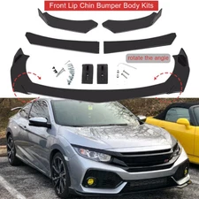 Glossy Black Front Bumper Lip Splitter+Spoiler For Honda Accord Coupe