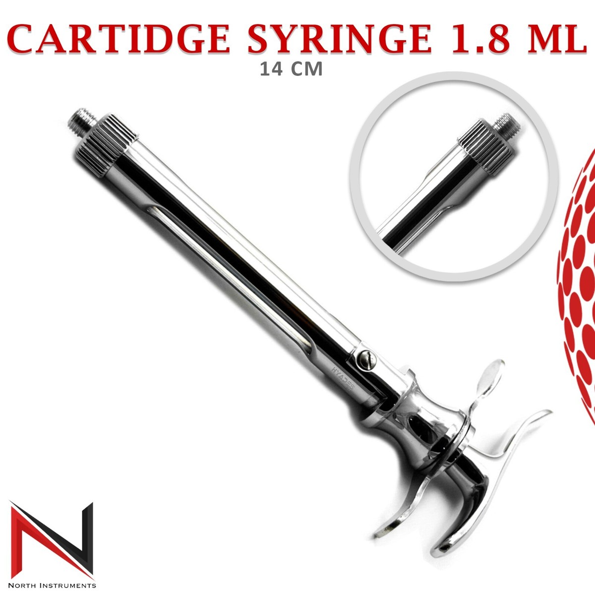 Self-Aspirating Dental Syringe  1.8ml  - Anesthetic Cartridge Syringe For Dentists Ce 718547