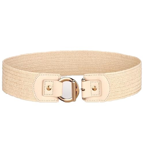 5243 Cotim Coyin Women\'s 2 Pack Straw Woven Elastic Belts, Wide Stretch COTIM COYIN Women main image 2