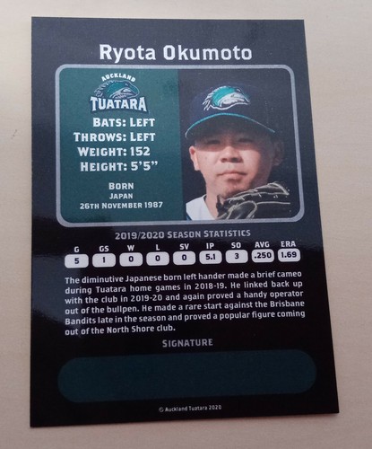 2019/20 Auckland Tuatara SINGLES (Australian Baseball League) ELLIOT JOHNSTONE.. - Picture 14 of 16