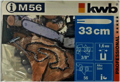 KWB Sägekette M56 38cm 38 cm 56 Glieder Teilung 3/8'' f. Stihl Kettensäge 641856