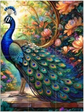 Tile Mural Majestic Peacock Kitchen Bathroom Shower Wall Art Backsplash