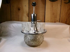 Vintage Liquor Dispenser Pump Decanter with 6 Shot Glasses
