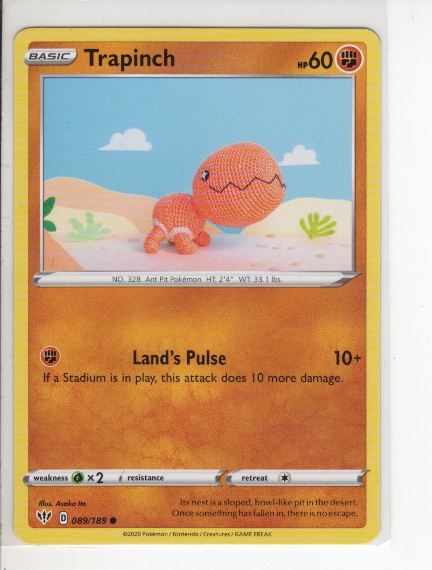 DARKNESS ABLAZE SET TRAPINCH POKEMON CARD 089/189 NM/M | eBay