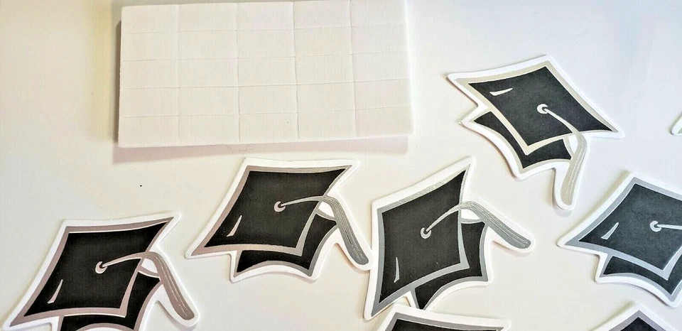 ЧЕРНАЯ/СЕРЕБРЯНАЯ ВЫПУСКНАЯ КЕПКА Gartner Studios штамповка с клеем - 25 шт. - Изображение 4 из 4