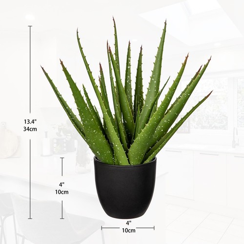 Fake Succulent Aloe Vera Plants 13.4 Inch Large Artificial Succulents with Bl... - Bild 3 von 6