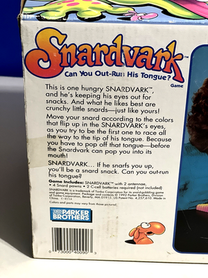 1992 Snardvark Parker Brothers Electronic Game Vintage 40090 for
