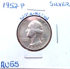 1952 PHILADELPHIA SILVER WASHINGTON QUARTER IN ALMOST UNCIRCULATED CONDITION