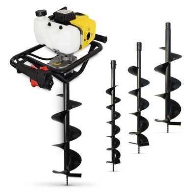 BAMATO Erdbohrer EBO-80 inkl. 3 Bohrer 65ccm Pfahlbohrer Erdbohrgerät 2,3 kW