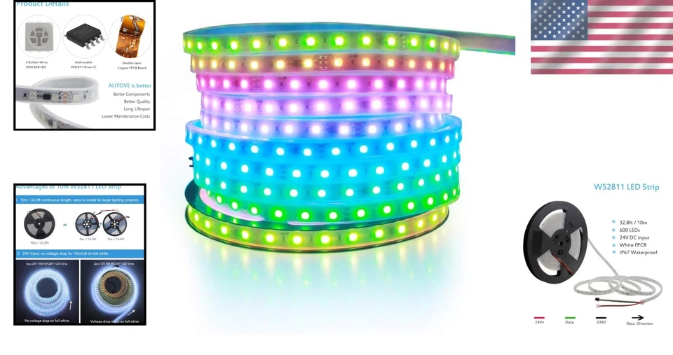 WS2811 Digital LED Lights 32.8ft Dream Color - Image 2 of 4