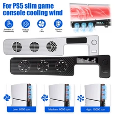 Cooling Fan for PS5 Slim Efficient Cooling Accessories w/ 3 Fan Quiet Cooler Fan