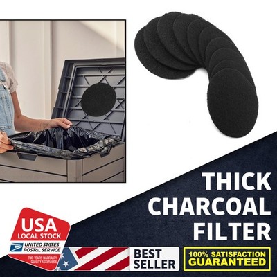 10X Round Extra Thick Charcoal Trash Can Filters Powerful Natural Smell Control