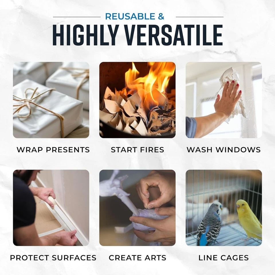 Newsprint Packing Paper Sheets for Moving - 10Lb - 320 Sheets of Newspaper Paper - Image 4 of 4