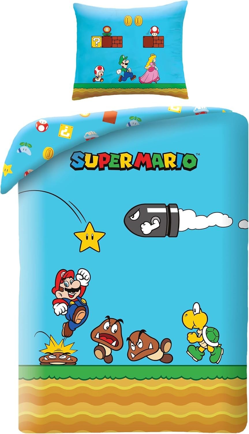 ФУТБОЛКА SUPER MARIO BOMBA Bettgarnitur BETTBEZUG BLAU Полиэстер 140x200 Оригинал 7690₽