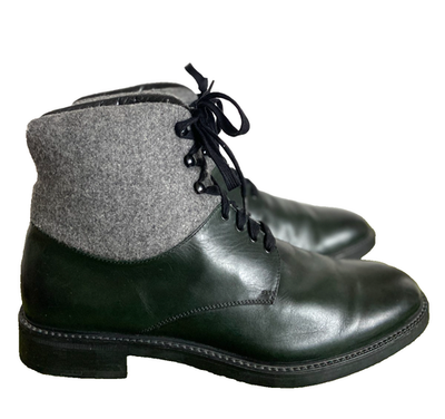 Ermenegildo Zegna ゼニア チャッカブーツ US9 ERMENEGILDO ZEGNA Lace Up Men's Ankle Boots US10 -Dark Green