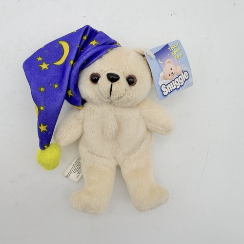 Vintage Snuggle Bear Bean Bag Plush Sleep Cap Hat Bedtime 2001 Fabric Softener
